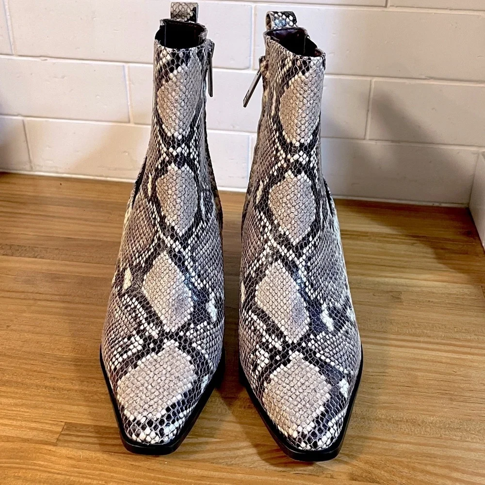Franco Sarto Women's Vianca Snakeskin Ankle Boot Size 7 M NWOB